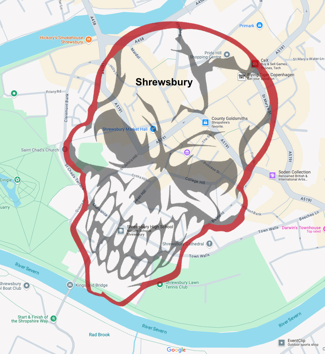 Making Maps At Dusk Reflections On Walking The Shrewsbury Skull Shrewsbury Skull Image Copy 