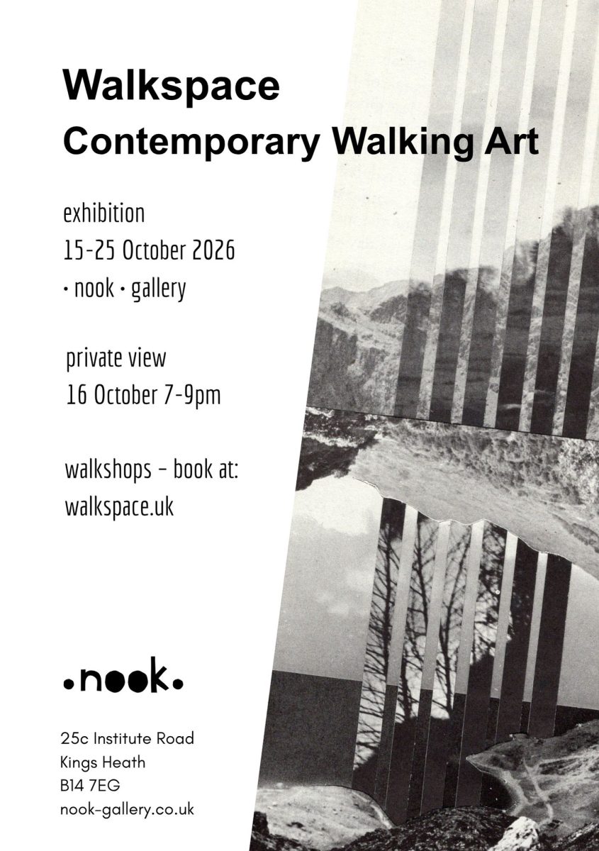 Poster with title, key dates of exhibition and an artwork extract in B&W.
